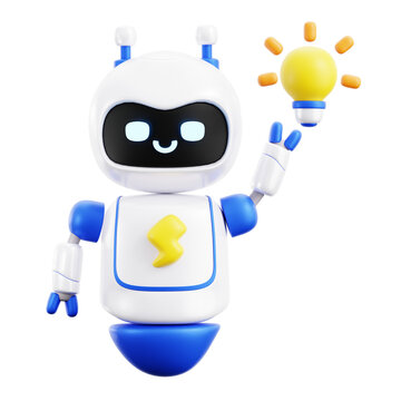 3D Robot Thinking Icon