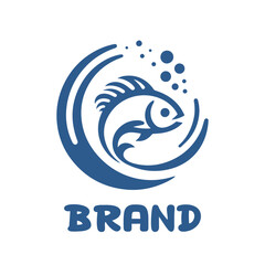 Fish logo, minimalist and elegant design