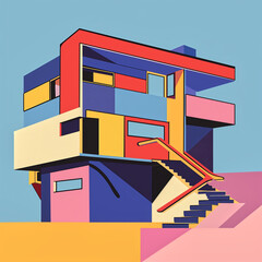 Bauhaus Revival, Abstract House of 80s Elegance