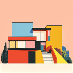 Bauhaus Revival, Abstract House of 80s Elegance