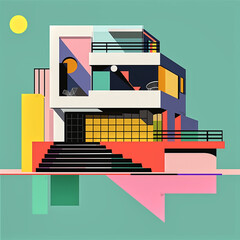 Bauhaus Revival, Abstract House of 80s Elegance