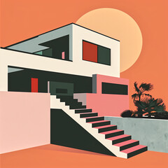 Bauhaus Revival, Abstract House of 80s Elegance
