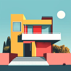 Bauhaus Revival, Abstract House of 80s Elegance