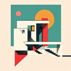Bauhaus Revival, Abstract House of 80s Elegance