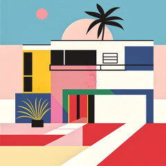 Bauhaus Revival, Abstract House of 80s Elegance