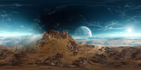 Alien planet landscape 8K VR 360 Spherical Panorama - Powered by Adobe