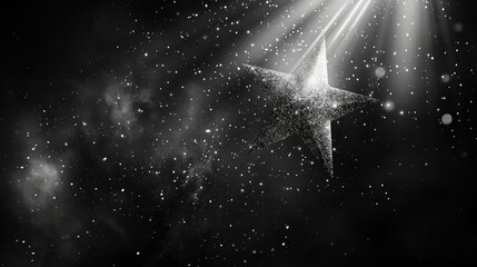 A famous monochrome image of a dazzling star. Generative Ai