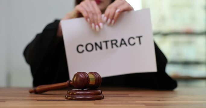 Judge breaks contract in court concept