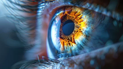 Deurstickers Eyesight loss due to injury to the optic nerve. Generative Ai © Concept Killer
