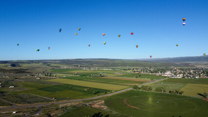 Aerial 4k of Panguitch Utah Summer Hot Air Balloon Festival 