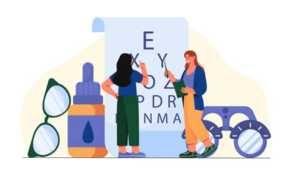 Women with ophthalmology vector