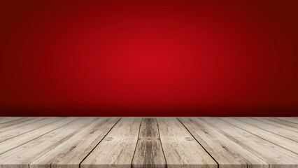 Empty tabletop with an abstract blurring background for product display or work montage.