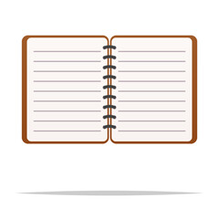 Opened notebook vector isolated illustration - 751115633