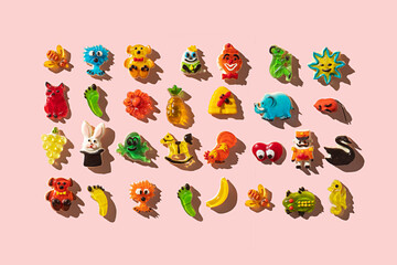 colourful collection of retro magnets