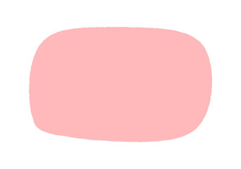 かわいいフォルムの手書きの長方形 - フレームやあしらいのデザイン素材 - ピンク