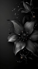Dark flower black background wallpaper for phone