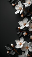 White flower black background wallpaper for phone