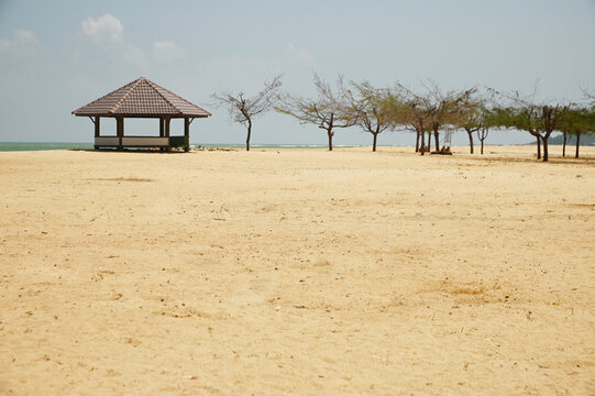 Panare Beach is a beautiful, clean white beach. fresh air The surrounding area has long shady pine trees, beautiful and suitable for relaxing. Located at Pattani Province in Thailand.