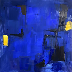 Creative painting with Klein blue as the main color