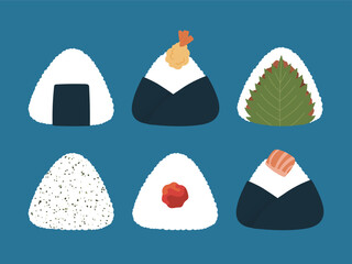 色々なおにぎりのイラストセット