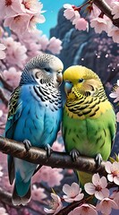 couple of love bird parrots