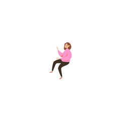 Obraz premium mother's pose wearing pink mother's day clothes girl