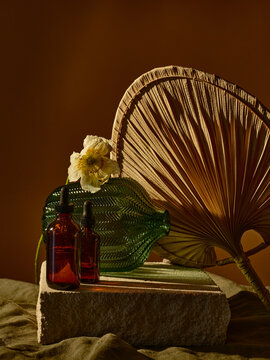Anti aging serum and collagen fancy still life concept