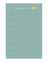 Meal planner. Plan you food day easily. Vector illustration.