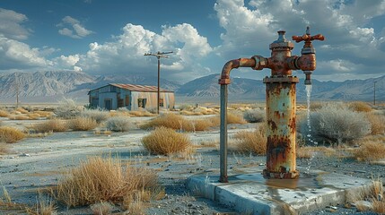 Watering the Mirage Iron Faucet in Arid Solitude