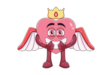 Cute Heart Character Design Illustration
