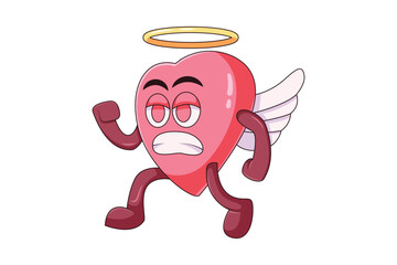 Cute Heart Character Design Illustration