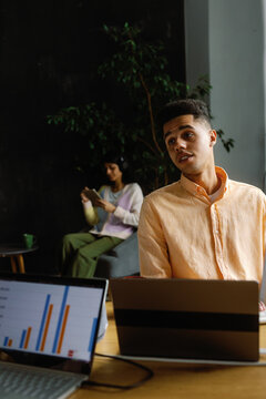 Co-working touch base workplace communication teamwork employee