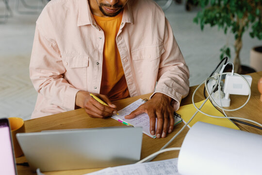 Workplace laptop take note entrepreneur startup smart working career