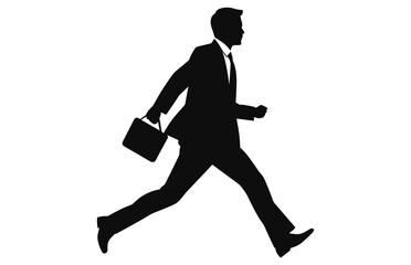 Fototapeta na wymiar Business Man Walking, man walking with a briefcase 