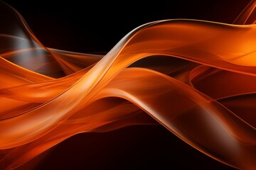 Abstract Orange Ribbon-Like Forms Intertwining in a Captivating and Artistic Arrangement, Generative AI