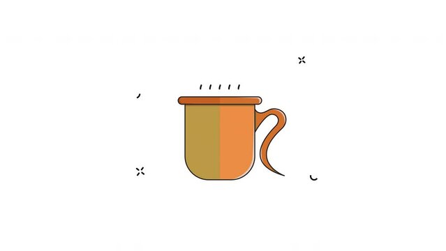 vector vintage cup animation design. Simple and seamless looping cup illustration motion graphic