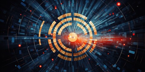 Arrow in middle of target, Generative AI illustration