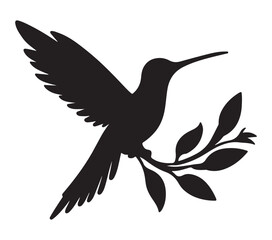 Obraz premium Allens Hummingbird silhouette icon. Vector image.
