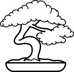 Bonsai Outline Illustration