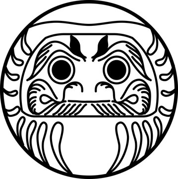 recommend clip art: Daruma Doll Outline Illustration