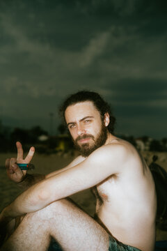 Flash Peaceful Beach Portrait