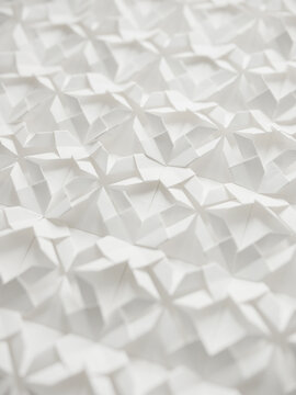Close-up view of white origami pattern.