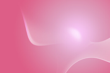 Abstract pink background with curved wave fabric and blank or copy space. Water wave or liquid backdrop template in pastel colors, soft and glowing.