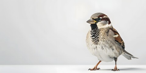 A sparrow on a white background