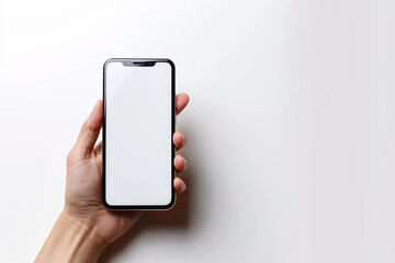 Smartphone Mockup on Hand created with Generative AI