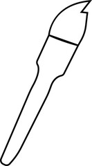 Paint brush icon vector in Line style editable stock, solid logo illustration pictogram on transparent background. Artist work tool, painting icon or art symbol. Painter instrument business concept.