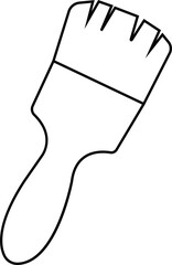 Paint brush icon vector in Line style editable stock, solid logo illustration pictogram on transparent background. Artist work tool, painting icon or art symbol. Painter instrument business concept.