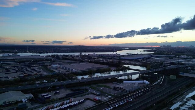 Aerial View of Dagenham London City of England UK