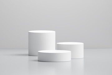 White round winner podiums for placing products 3D background