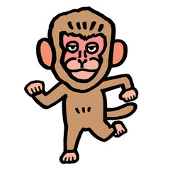 サル　イラスト　年賀状